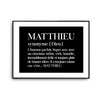 Affiche Matthieu Prénom définition Humour - Planetee
