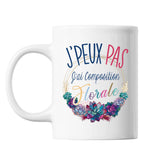 Mug Composition florale j'peux pas Blanc - Planetee