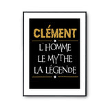 Affiche Clément prénom mythe légende Jaune - Planetee