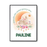 Affiche Pauline Adorable bébé quand je dors Lapin - Planetee