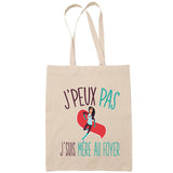 Sac Tote Bag J'peux pas Mère au foyer beige - Planetee