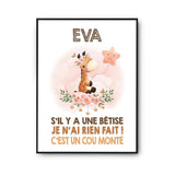 Affiche Eva Cou Monté Girafe - Planetee