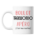 Mug Taekwondo C'est ma Routine Blanc - Planetee