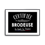 Affiche Brodeuse Femme Métier Meilleure de France - Planetee