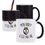 Mug magique Husky c'est la vie Chien | Tasse changement de couleur - Planetee
