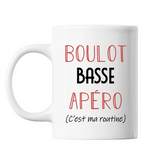 Mug Basse C'est ma Routine Blanc - Planetee
