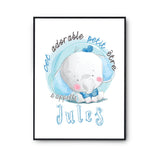 Affiche bébé prénom Jules Éléphant - Planetee