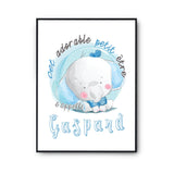 Affiche bébé prénom Gaspard Éléphant - Planetee