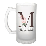 Chope de bière Marie-Josèphe Lettre Fleur - Planetee