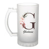 Chope de bière Ghislaine Lettre Fleur - Planetee