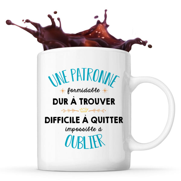 Mug Formidable Patronne Cadeau Travail blanc - Planetee