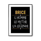 Affiche Brice prénom mythe légende Jaune - Planetee