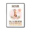 Affiche Nour Cou Monté Girafe - Planetee