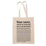 Tote Bag Électromécanicienne Bonne ou Mauvaise Beige - Planetee