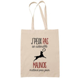 Sac Tote Bag berger belge malinois j'peux pas beige - Planetee