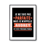 Affiche Audrey pas parfaite mais presque pareil - Planetee