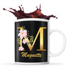 Mug noir Mug noiruette Lettre Fleur - Planetee