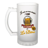 Chope de bière Casino et Bière | Verre à bière pinte Cadeau humour alcool et loisir pour Fans de casino - Planetee