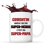 Cadeau Papa Super Héros Fête des Pères Prénom Personnalisable - Planetee