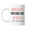 Mug Patchwork C'est ma Routine Blanc - Planetee