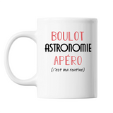 Mug Astronomie C'est ma Routine Blanc - Planetee