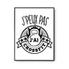 Affiche Crossfit j'peux pas Blanc Premium - Planetee