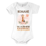 Body bébé Romane Cou Monté Girafe - Planetee