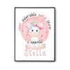 Affiche bébé prénom Stella Licorne - Planetee