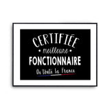 Affiche Fonctionnaire des impôts Femme Métier Meilleure de France - Planetee