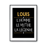 Affiche Louis prénom mythe légende Jaune - Planetee