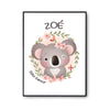 Affiche Zoé Bébé d'amour Koala - Planetee