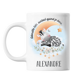 Mug Alexandre adorable bébé quand je dors Zèbre - Planetee