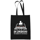 Sac Tote Bag Longboard Légende tu deviendras Noir - Planetee