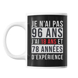 Mug 96 Ans Expérience Noir - Planetee