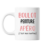 Mug Peinture C'est ma Routine Blanc - Planetee