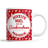 Tasse Noël Snowboardeuse femme Rouge - Planetee