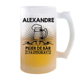 Chope de bière Alexandre Prénom Pilier de Bar - Planetee