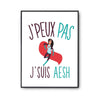 Affiche Aesh j'peux pas Blanc Premium - Planetee