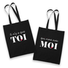 Sac Tote Bag Couple Toi qui rime avec Moi - Planetee