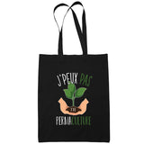 Sac Tote Bag Permaculture Je peux pas Noir - Planetee