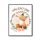 Affiche Valentine Bébé d'amour Renard - Planetee