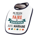 Bavoir bébé Ma mission Marathon avec Marraine - Planetee