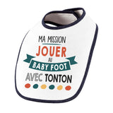 Bavoir bébé Ma mission Baby Foot avec Tonton - Planetee