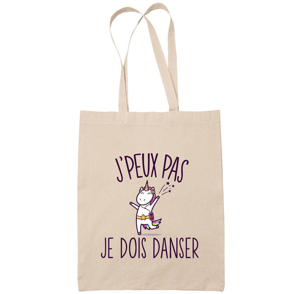 Sac Tote Bag J'peux pas Danse licorne beige - Planetee