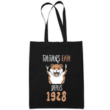 Sac Tote Bag Anniversaire 1928Toujours Faim Noir - Planetee