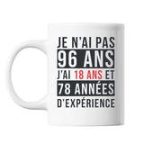 Mug 96 Ans Expérience Blanc - Planetee