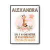 Affiche Alexandra Cou Monté Girafe - Planetee