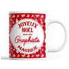 Tasse Noël Graphiste femme Rouge - Planetee