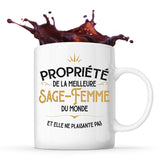 Mug blanc Propriété de la Meilleure Sage-Femme - Planetee