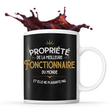 Mug noir Propriété de la Meilleure Fonctionnaire - Planetee